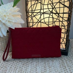 Vera Bradley Red Quilted Cosmetic Bag with wristlet